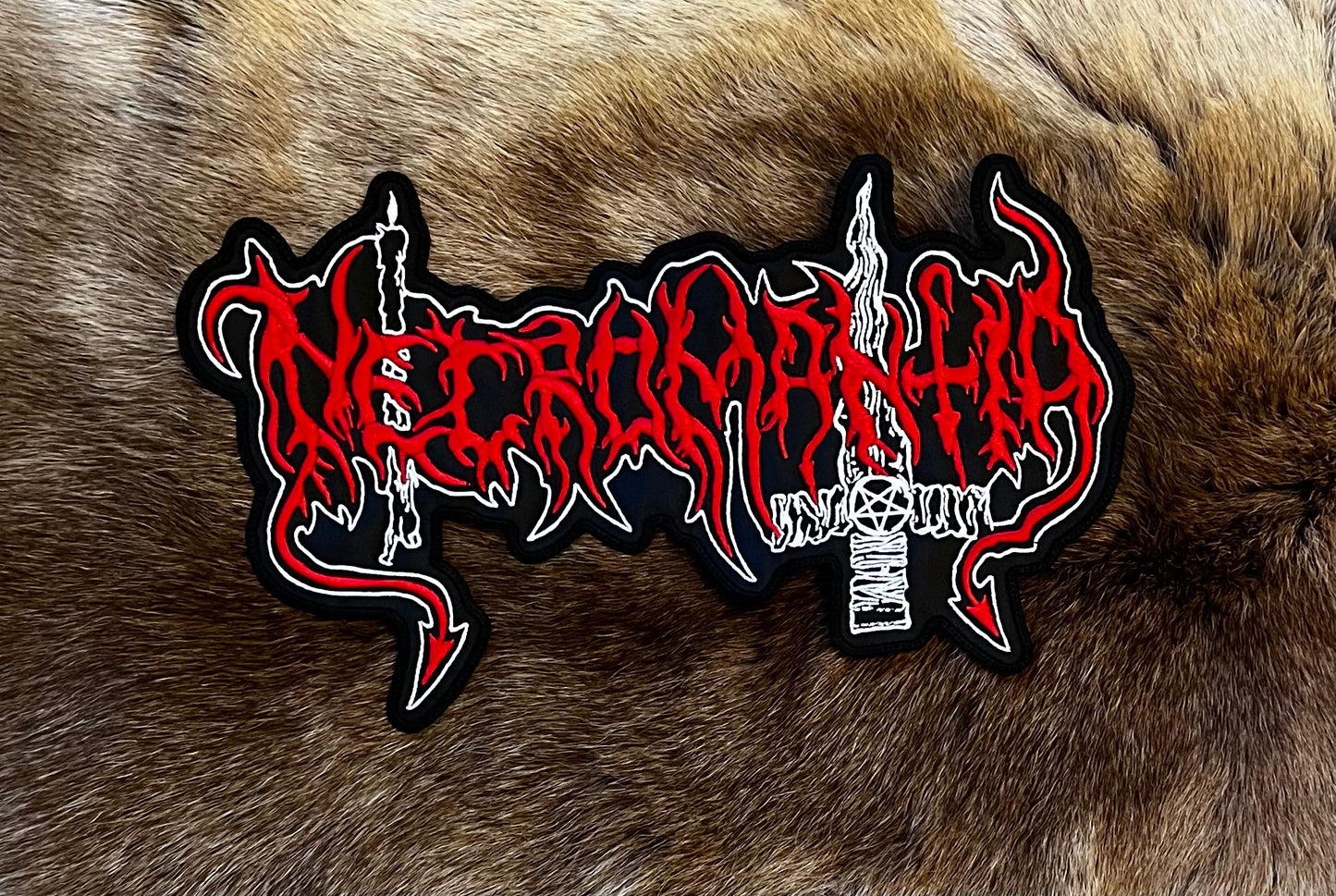 Necromantia - Large Red Logo Cut Out Patch
