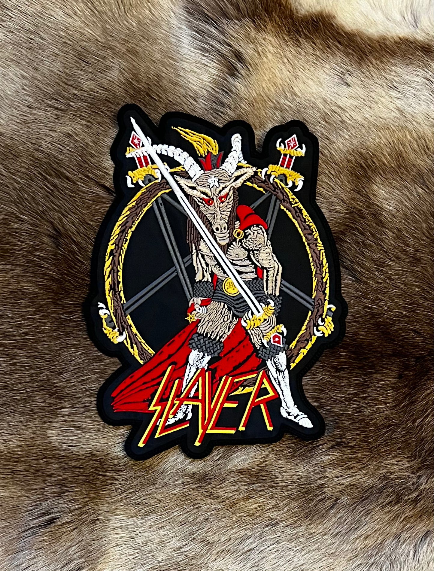 Slayer - Show No Mercy Goat & Sword Large Logo Patch