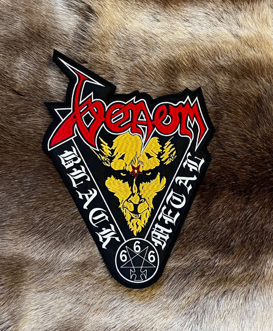 Venom - Large Black Metal Red Logo Patch