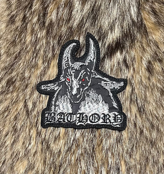Bathory - Silver Goat Shaped Cut Out Patch