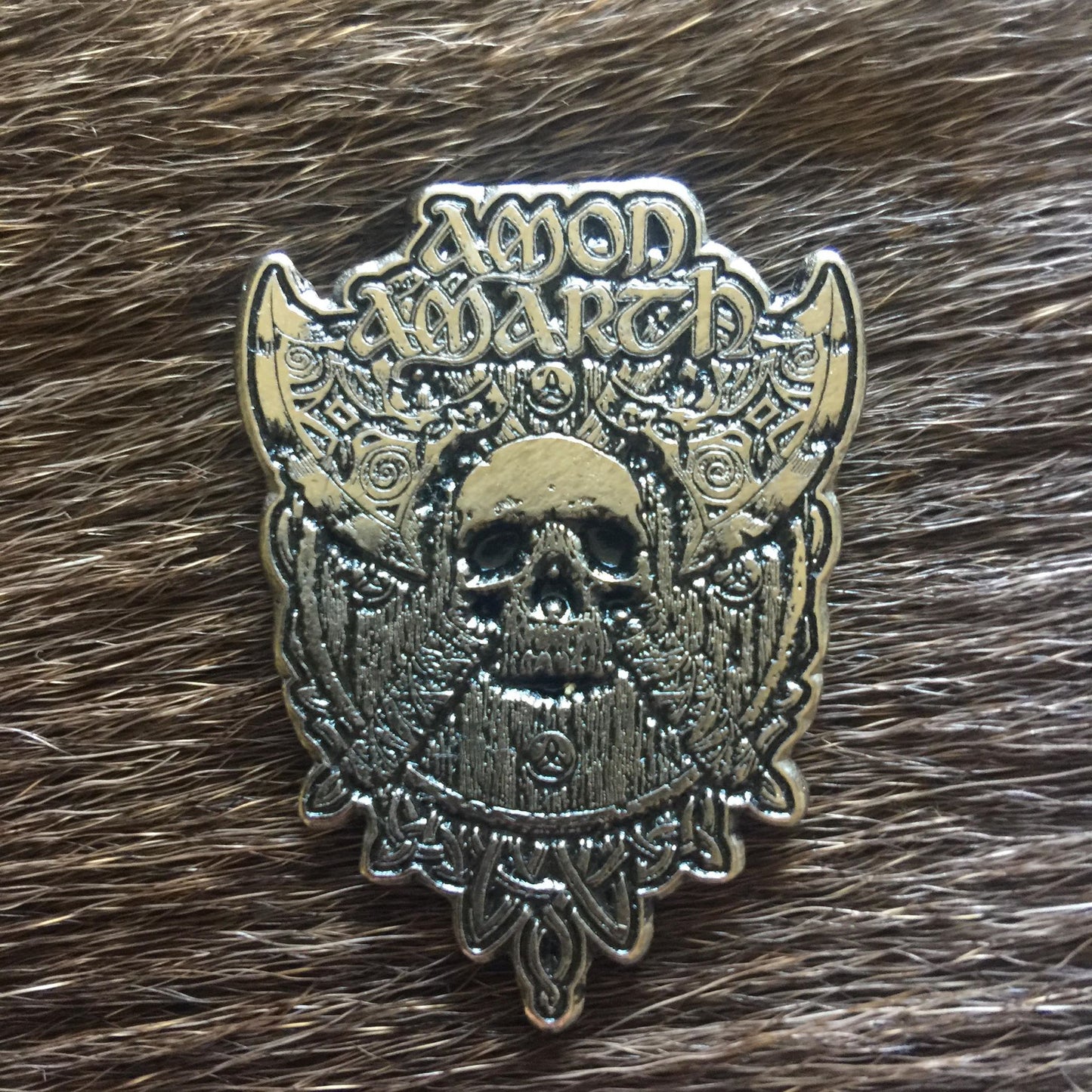 Amon Amarth - Axes, Skull and Shield Metal Pin