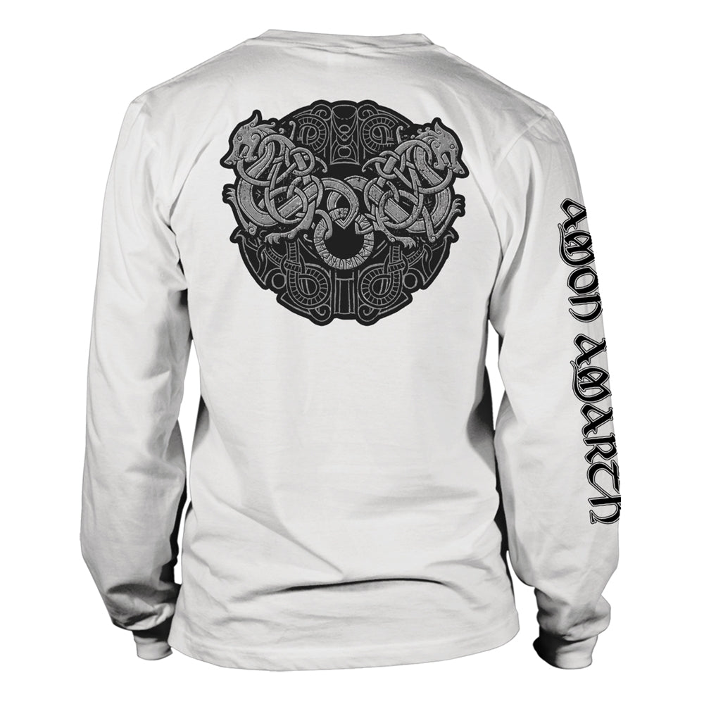 Amon Amarth - Grey Skull White Long Sleeve Shirt