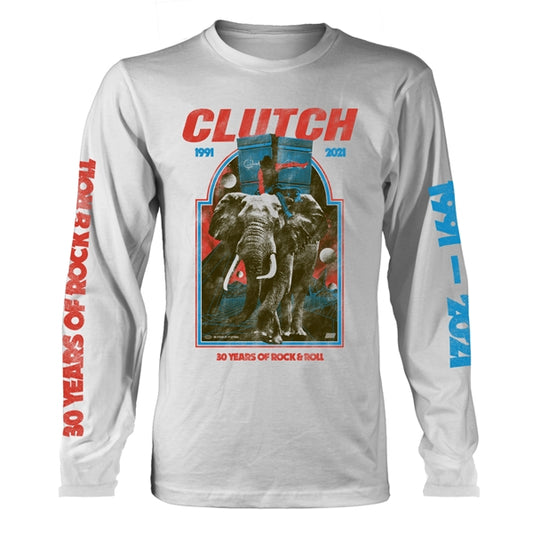Clutch - Elephant Riders White Long Sleeve Shirt