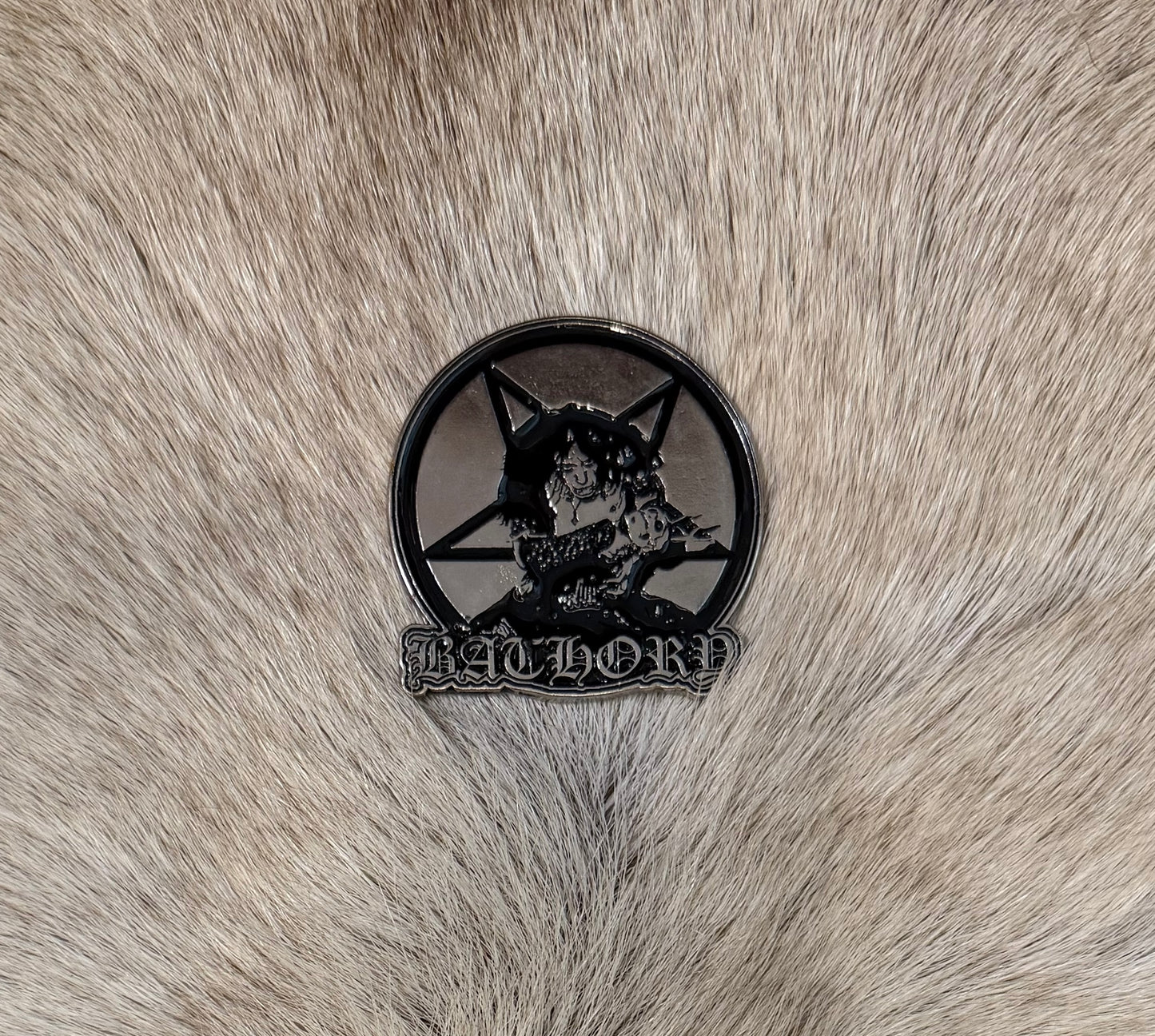 Bathory - Quorthon and Pentagram Metal Pin