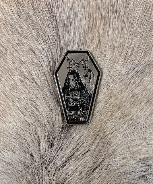 Mayhem - Euronimus Dead in Coffin Metal Pin