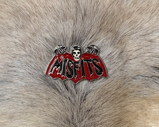 Misfits - Ghost Skull & Red Bat Logo Metal Pin