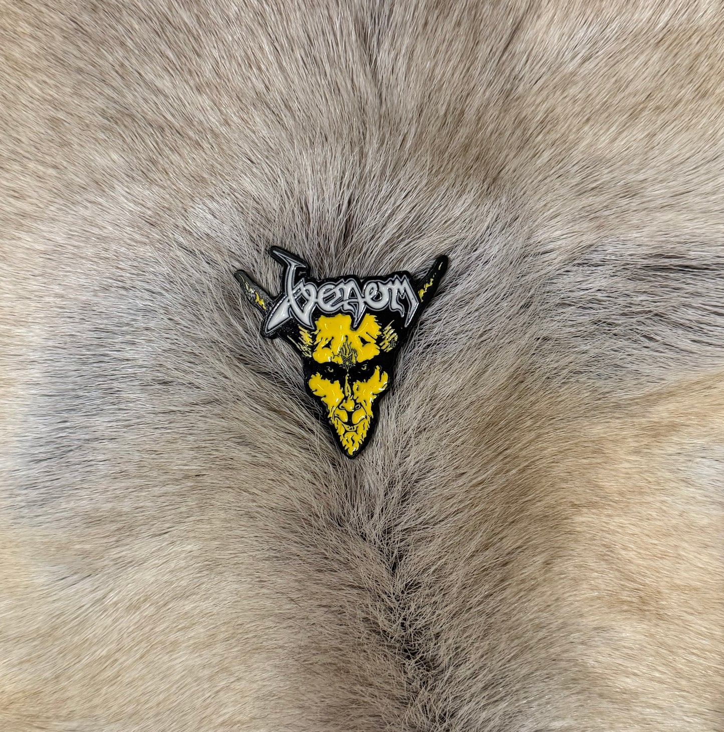 Venom - Black Metal Yellow & White Metal Pin
