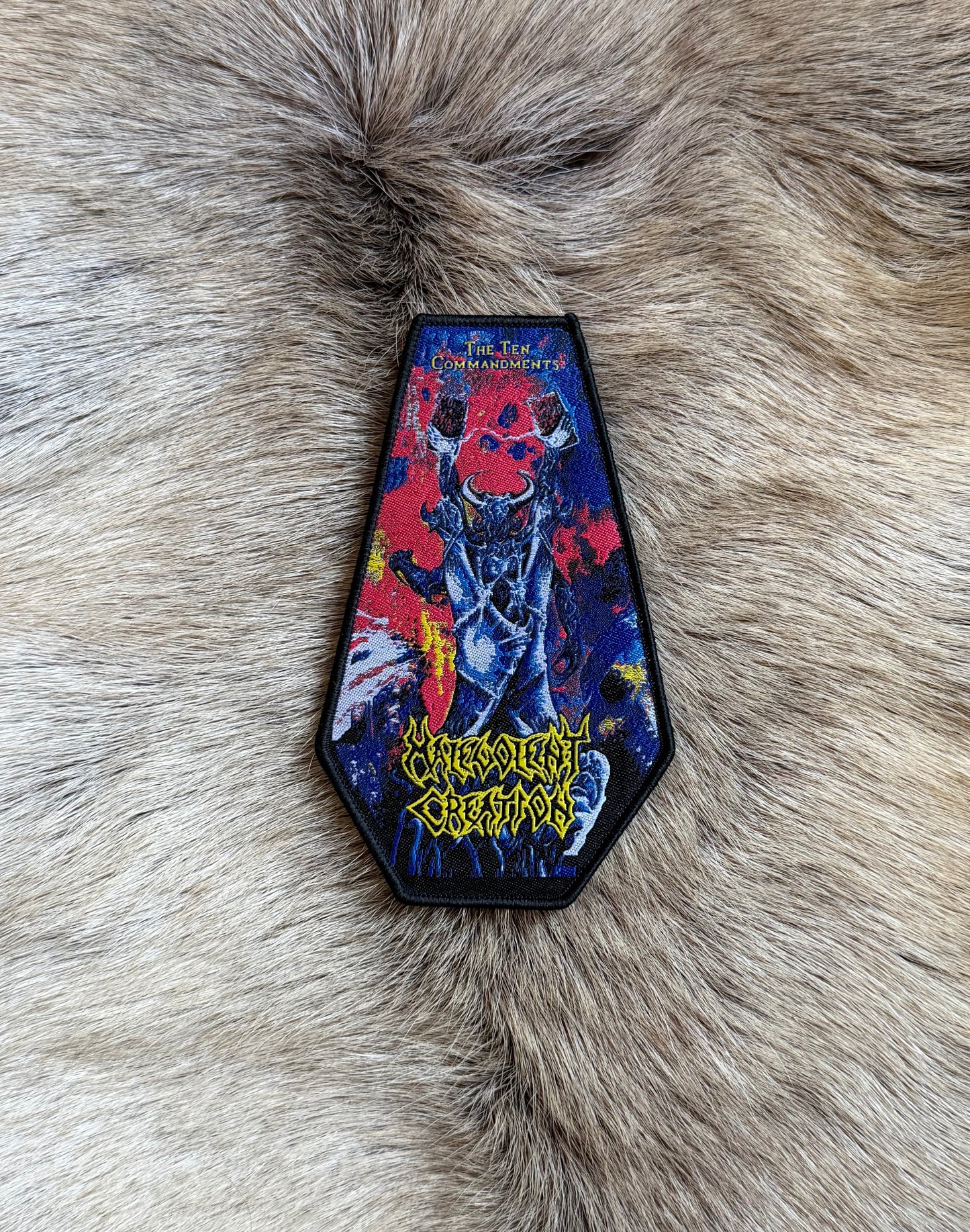 Malevolent Creation - The Ten Commandments Inverted Coffin Shaped Patch
