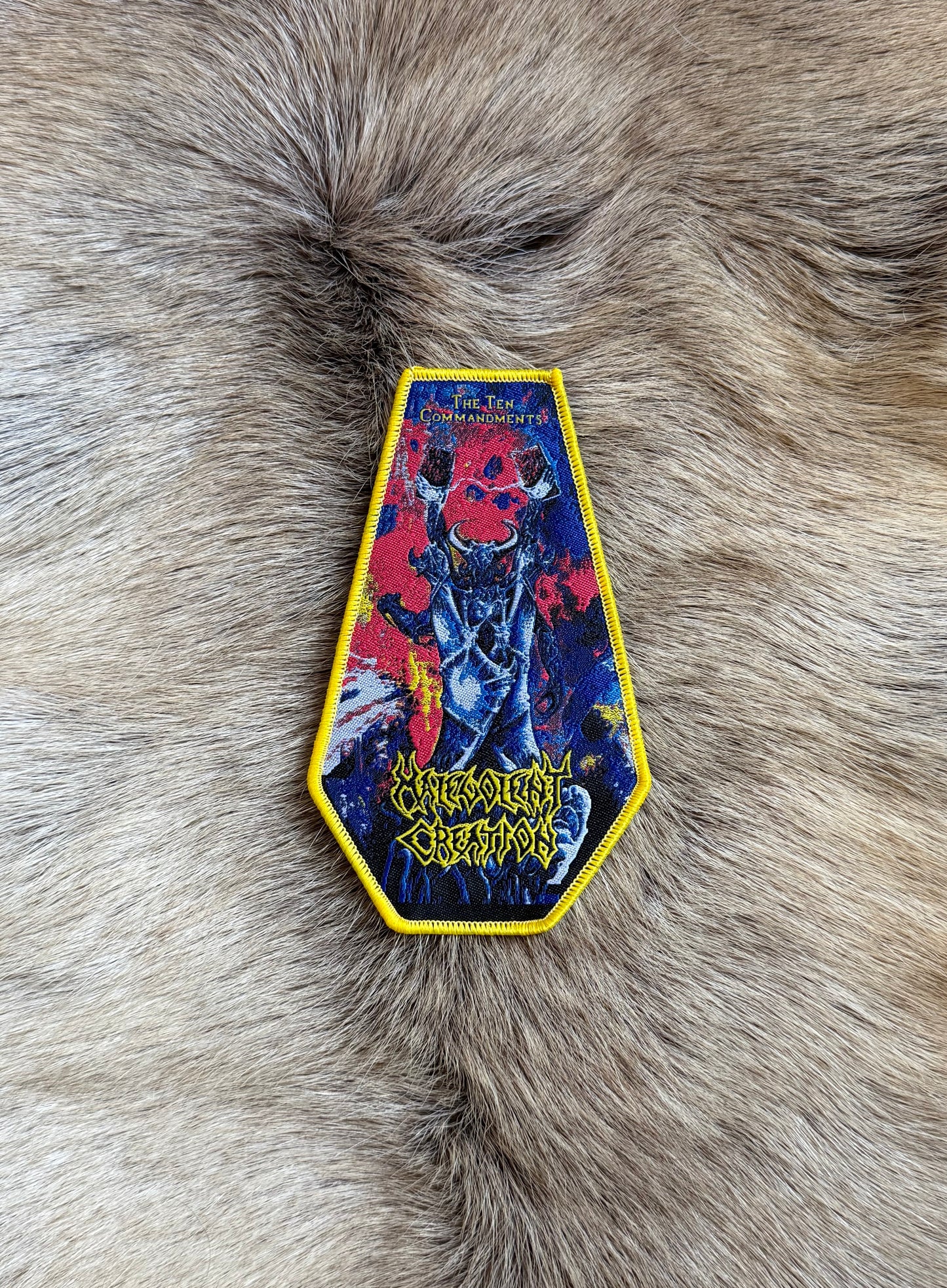Malevolent Creation - The Ten Commandments Inverted Coffin Shaped Patch