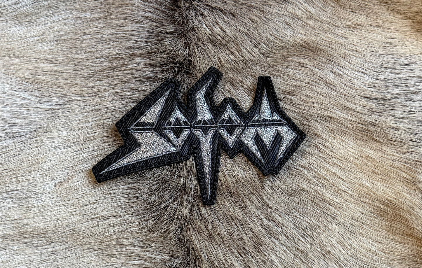 Sodom - Silver Cut Out Logo Patch
