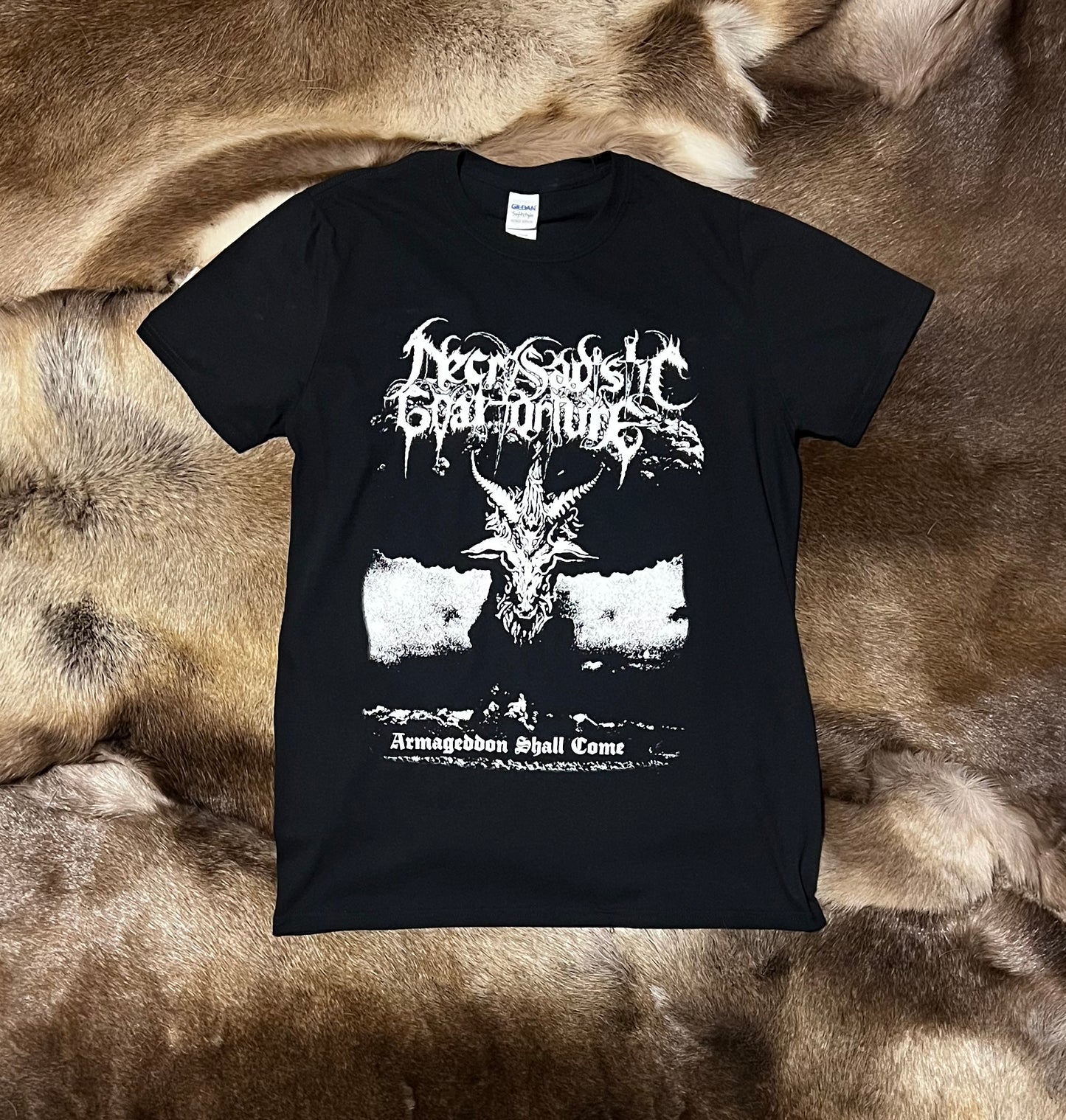 Necrosadistic Goat Torture - Armageddon Shall Come Short Sleeved T-shirt