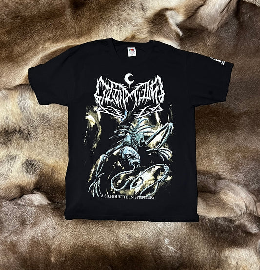 Leviathan - A Silhouette In Splinters Blue Backprint Short Sleeved T-shirt