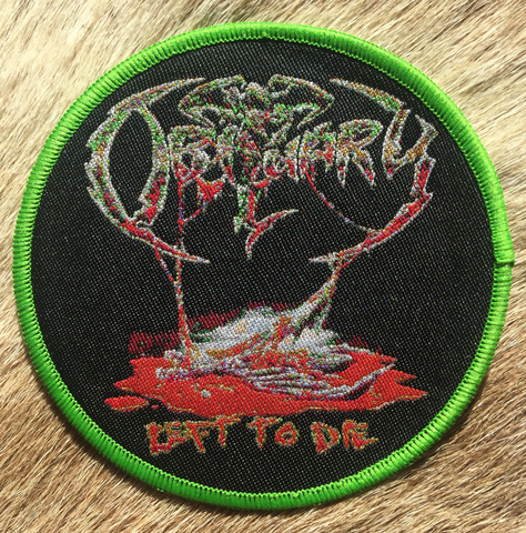 Obituary - Left to Die Green Border Circular Patch