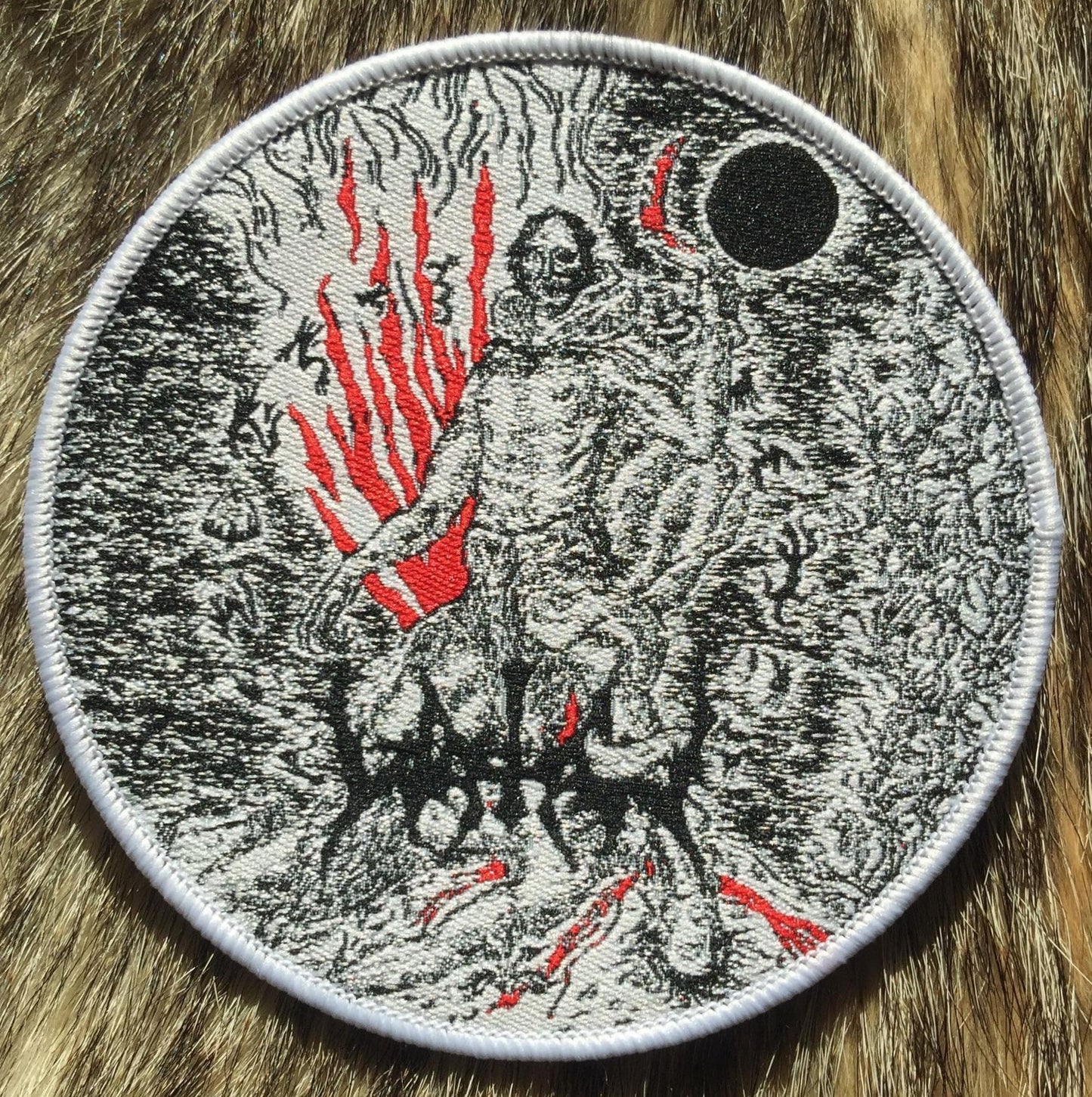 Watain - Reaping Death White Border Circular Patch