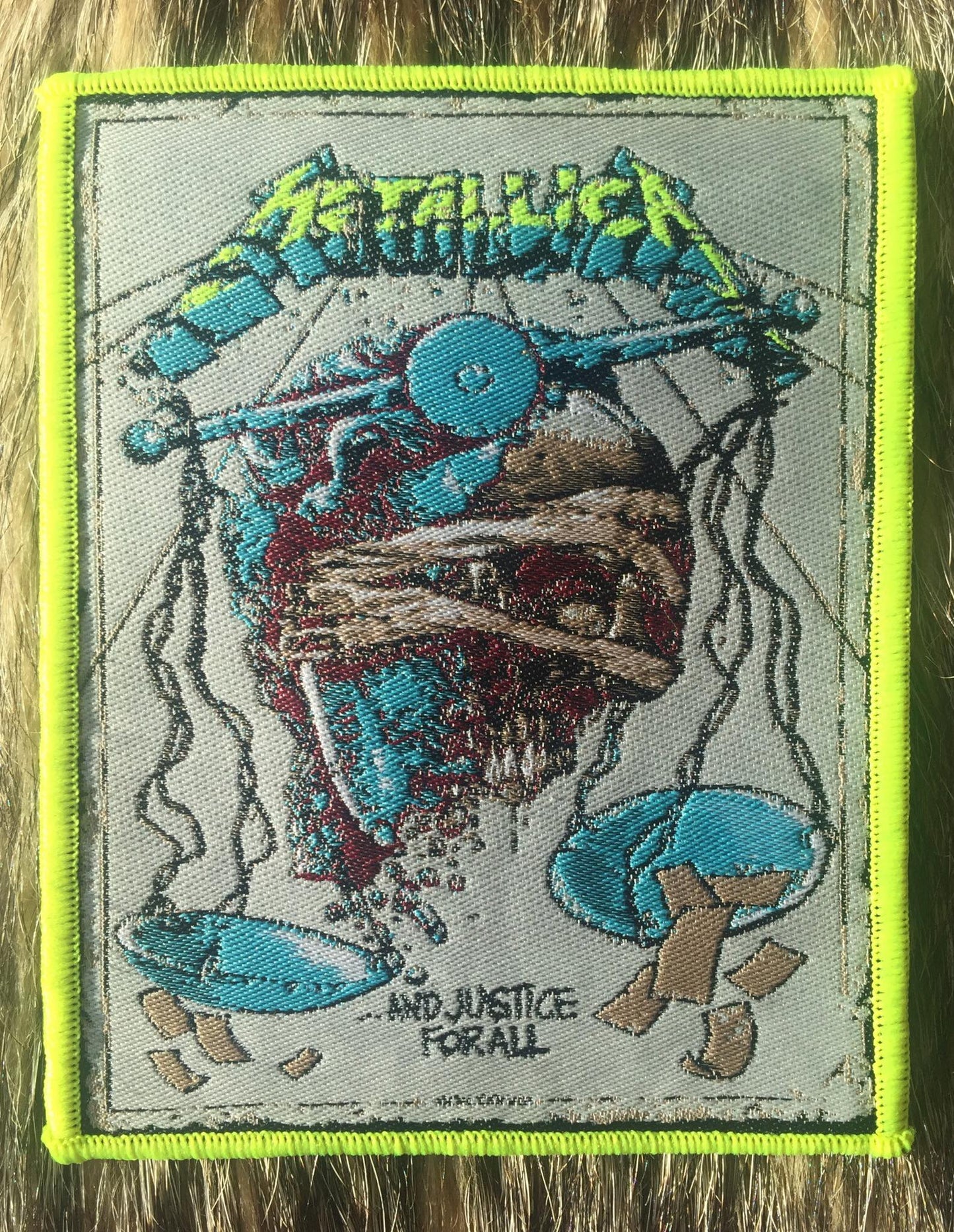 Metallica - And Justice For All Neon Yellow Border Patch