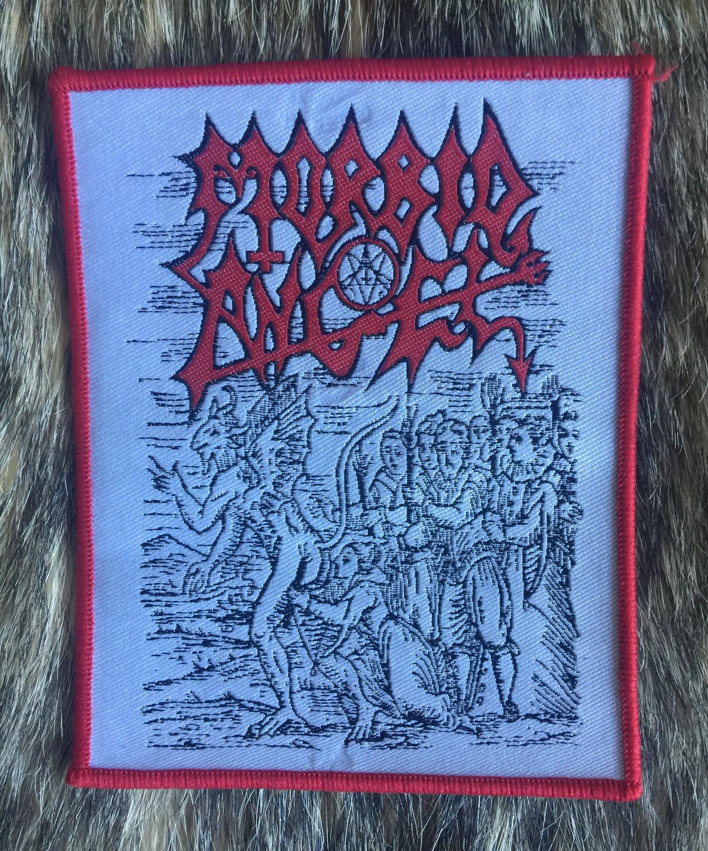 Morbid Angel - Laibach Remixes Woodcut Red Border Patch