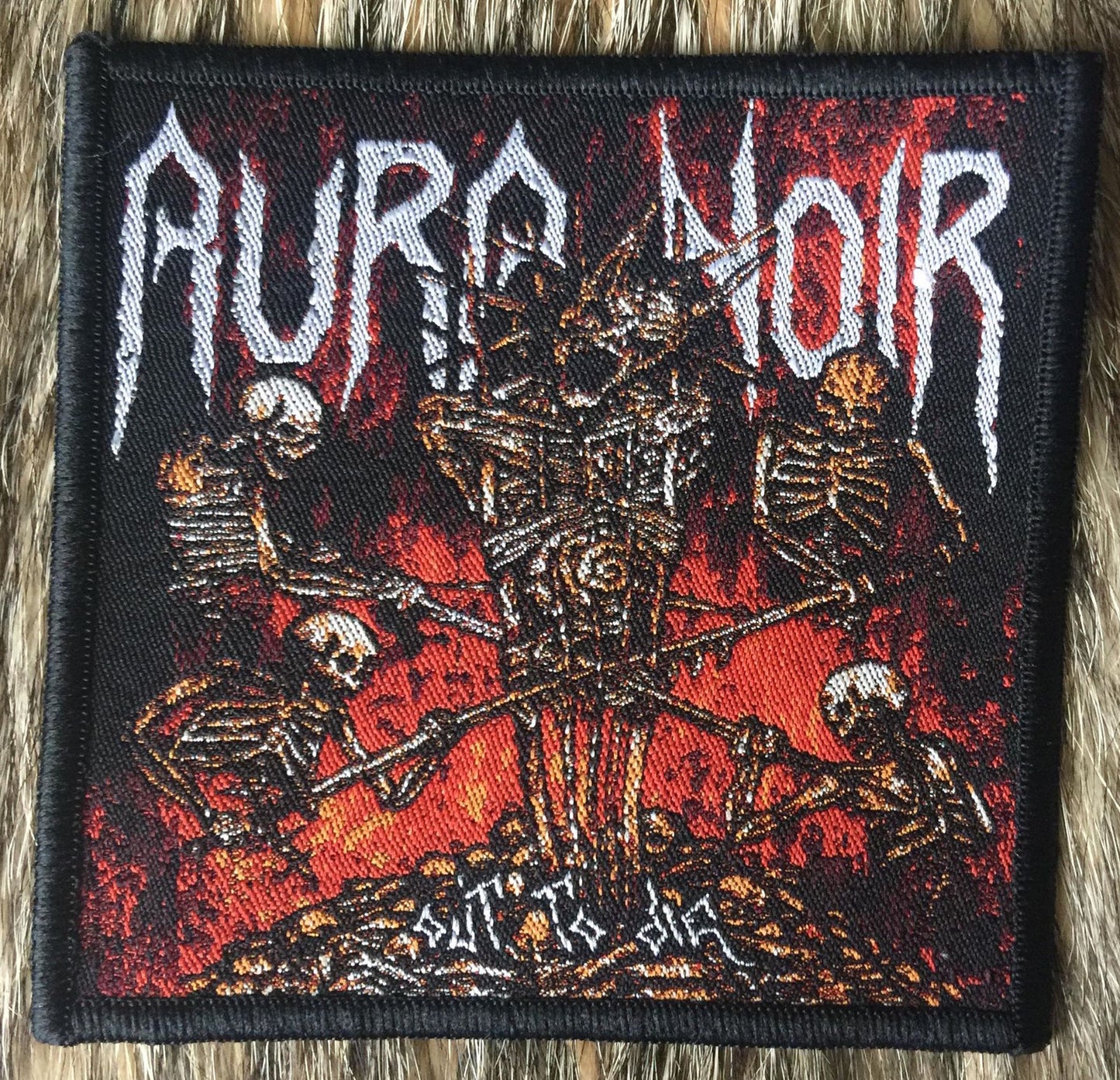 Aura Noir - Out To Die Black Border Patch