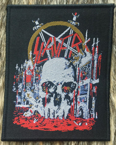 Slayer - South of Heaven Pentagram Design Black Border Patch