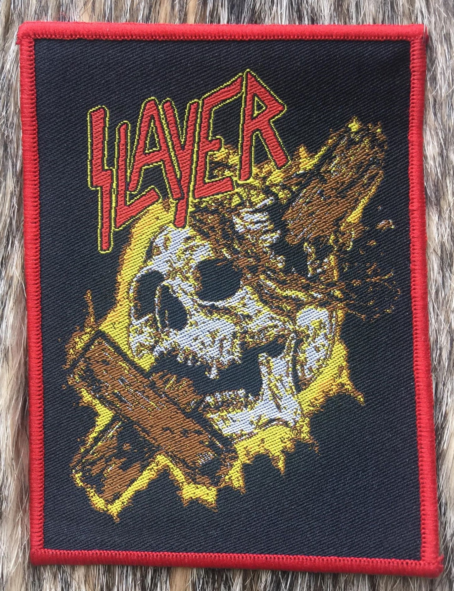 Slayer - Skull & Cross Red Border Patch