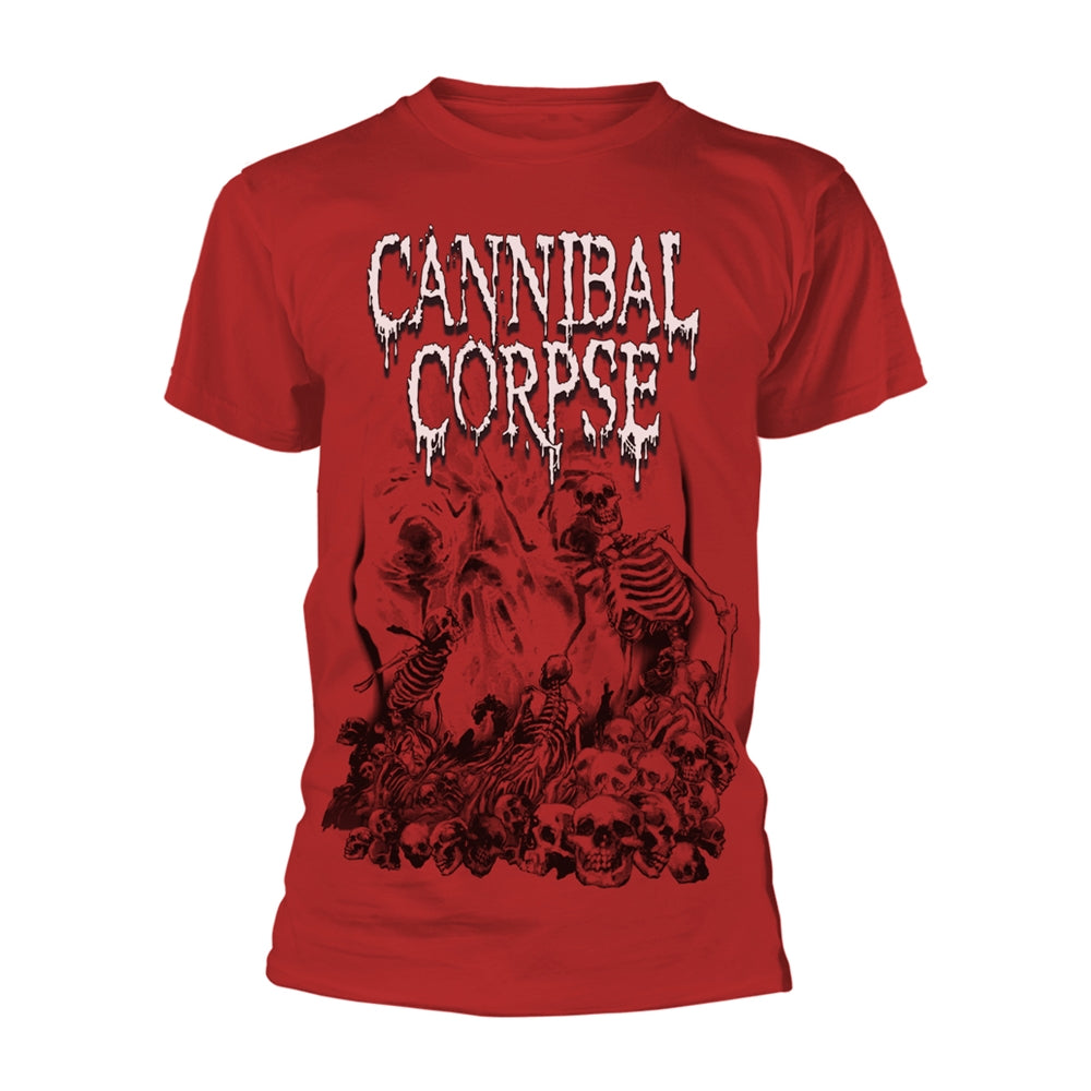 Cannibal Corpse - Pile of Skulls Red Short Sleeved T-shirt