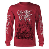 Cannibal Corpse - Pile of Skulls Red Long Sleeve Shirt