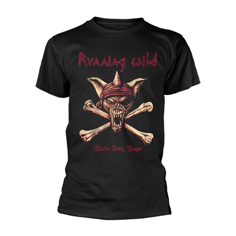 Running Wild - Under Jolly Rodger Pirate Flag Logo Short Sleeved T-shirt