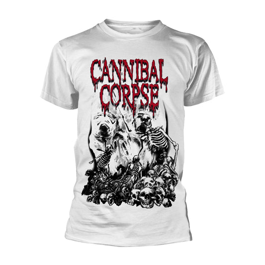 Cannibal Corpse - Pile of Skulls White Short Sleeved T-shirt