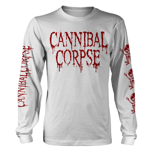 Cannibal Corpse - Logo Butchered at Birth White Long Sleeve Shirt