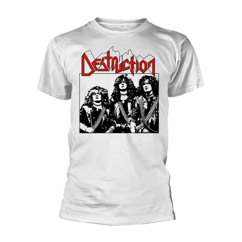 Destruction - Black & White Band Photo Short Sleeved T-shirt