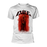 Evile - Hell Unleashed White Short Sleeved T-shirt
