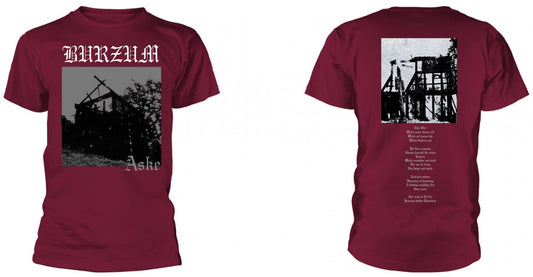 Burzum - Aske Maroon Short Sleeved T-shirt